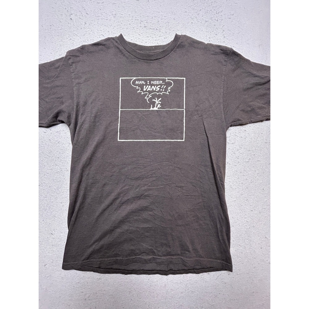 Vans Graphic T Shirt 100% Cotton Charcoal Gray Medium Mens
